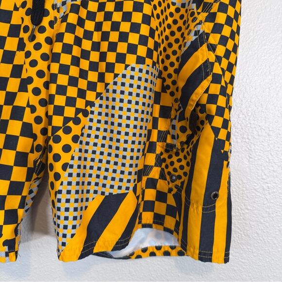 Vans Yellow Black Board Shorts Swim Trunks Mens 32 Modest Beachy Classic - Picture 6 of 8
